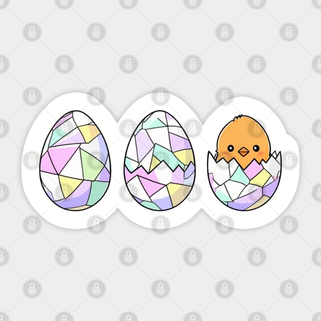 Chickens and Easter Eggs with a Baby Chick Sticker by Creatifly Graphic Tees